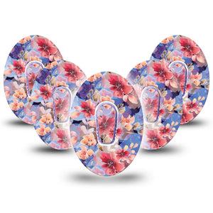 ExpressionMed 5-Pack Magical Blooms Dexcom G6 CGM Overlays Tapes and Stickers