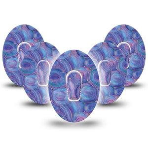 ExpressionMed Purple Agate Dexcom G6 Tape, Single, Purple Adhesive CGM Tape Design with center stickers