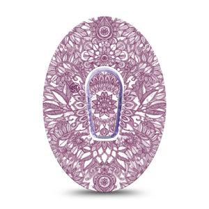 Burgunday Floral Dexcom G6 Tape, single, Fall Fashion CGM Patch Tape and Sticker