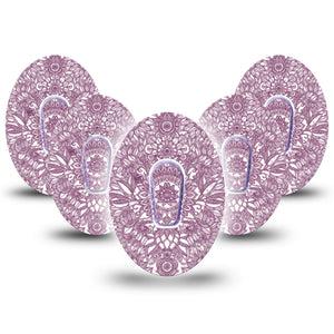 Burgunday Floral Dexcom G6 Tape, 5-pack, Fall Fashion CGM Patch Tapes and Stickers
