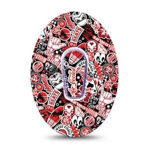 Sticker Bomb Dexcom G6 Adhesive Tape, Single Tape and Single Sticker, Sticker inspired design CGM Adhesive patch