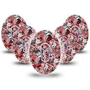 Sticker Bomb Dexcom G6 Adhesive Tape, 5-Pack Tape and 5-Pack Sticker, Sticker inspired design CGM Adhesive patch