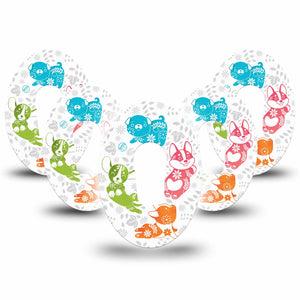ExpressionMed Gooseberry Puppies Dexcom G6 Adhesive Patch, 5-Pack, Pyrex Puppy Themed CGM Adhesive Tape Design