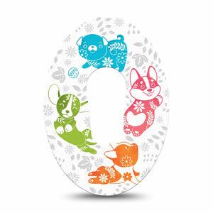 ExpressionMed Gooseberry Puppies Dexcom G6 Adhesive Patch, Single, Pyrex Puppy Themed CGM Adhesive Tape Design