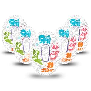 ExpressionMed Gooseberry Puppies Dexcom G6 Adhesive Patch, 5-Pack Tape and Sticker, Pyrex Puppy Themed CGM Adhesive Tape Design