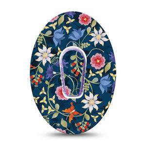 ExpressionMed Floral Folklore Dexcom G6 Single Tape and Single Sticker, Floral Fables Inspired, CGM, Adhesive Patch Design