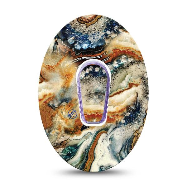 Sea in a Storm Dexcom G6 Adhesive, Single Tape and Sticker, Water Beach Themed Design Breathable CGM Tape