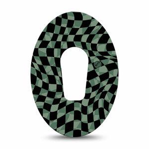 ExpressionMed Green & Black Checkerboard Dexcom G6 Tape, Black and Green Mixed Inspired, CGM, Adhesive Patch Design