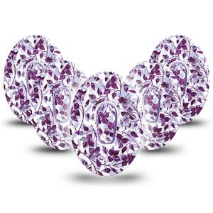 ExpressionMed Textured Petals Dexcom G6 Tape, 5-Pack, Floral Shadow Themed, CGM Plaster Patch Design with Center Stickers