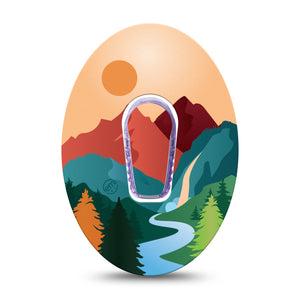 ExpressionMed National Parks Dexcom G6 Tape, Single, Mountain View Inspired, CGM Adhesive Patch Design with center sticker