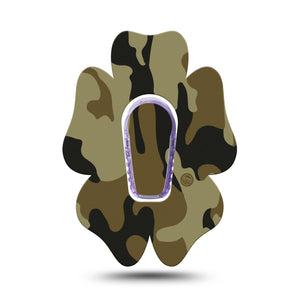 ExpressionMed Camo Dexcom G6 Flower Shape Tape Single Tape and Single Sticker Camouflage Design Adhesive Patch Continuous Glucose Monitor Design