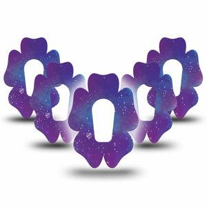 ExpressionMed Galaxy Dexcom G6 Flower Shape Tape 5-Pack Tape Galactic Scene Adhesive Patch Continuous Glucose Monitor Design