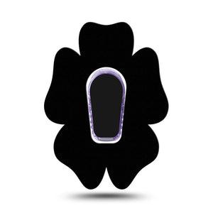 ExpressionMed Black Flower Dexcom G6 Tape, Single, Black Hue Themed, CGM Overlay Patch Design with Center Sticker