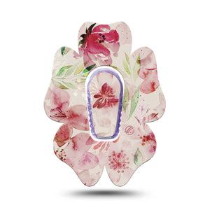 ExpressionMed Ethereal Spring Dexcom G6 Flower Shape Single Floating Petals Plaster Continuous Glucose Monitor Design with center sticker
