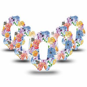 ExpressionMed Stylised Floral Dexcom G6 Flower Shape 5-Pack Artistic Bouquets Plaster Continuous Glucose Monitor Design
