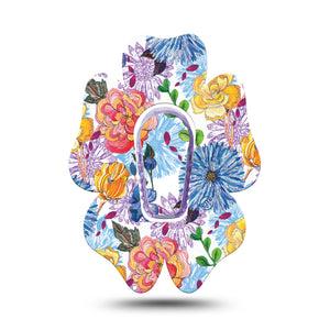 ExpressionMed Stylised Floral Dexcom G6 Flower Shape Single Artistic Bouquets Plaster Continuous Glucose Monitor Design Single Tape and Sticker