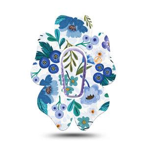 ExpressionMed Blue Anemone Dexcom G6 Flower Shape, Single Tape and Single Sticker, Azure Fantasy Plaster Continuous Glucose Monitor Design