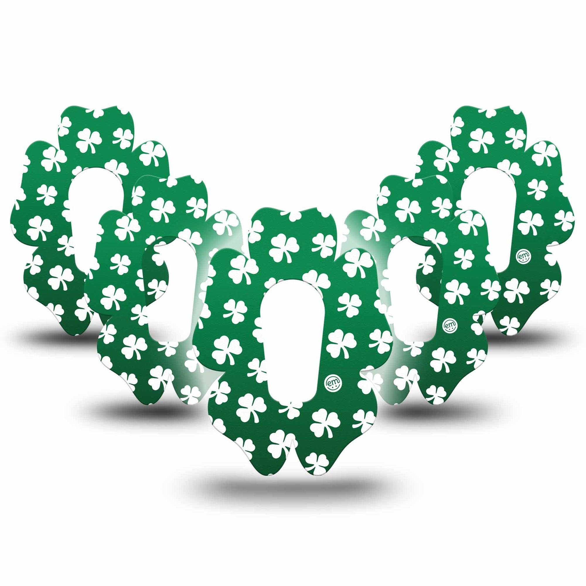 ExpressionMed Green Glam Dexcom G6 Flower 5-Pack Green Disco Like Pattern Adhesive Tape CGM Design