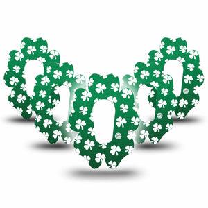 ExpressionMed Green Glam Dexcom G6 Flower 5-Pack Green Disco Like Pattern Adhesive Tape CGM Design