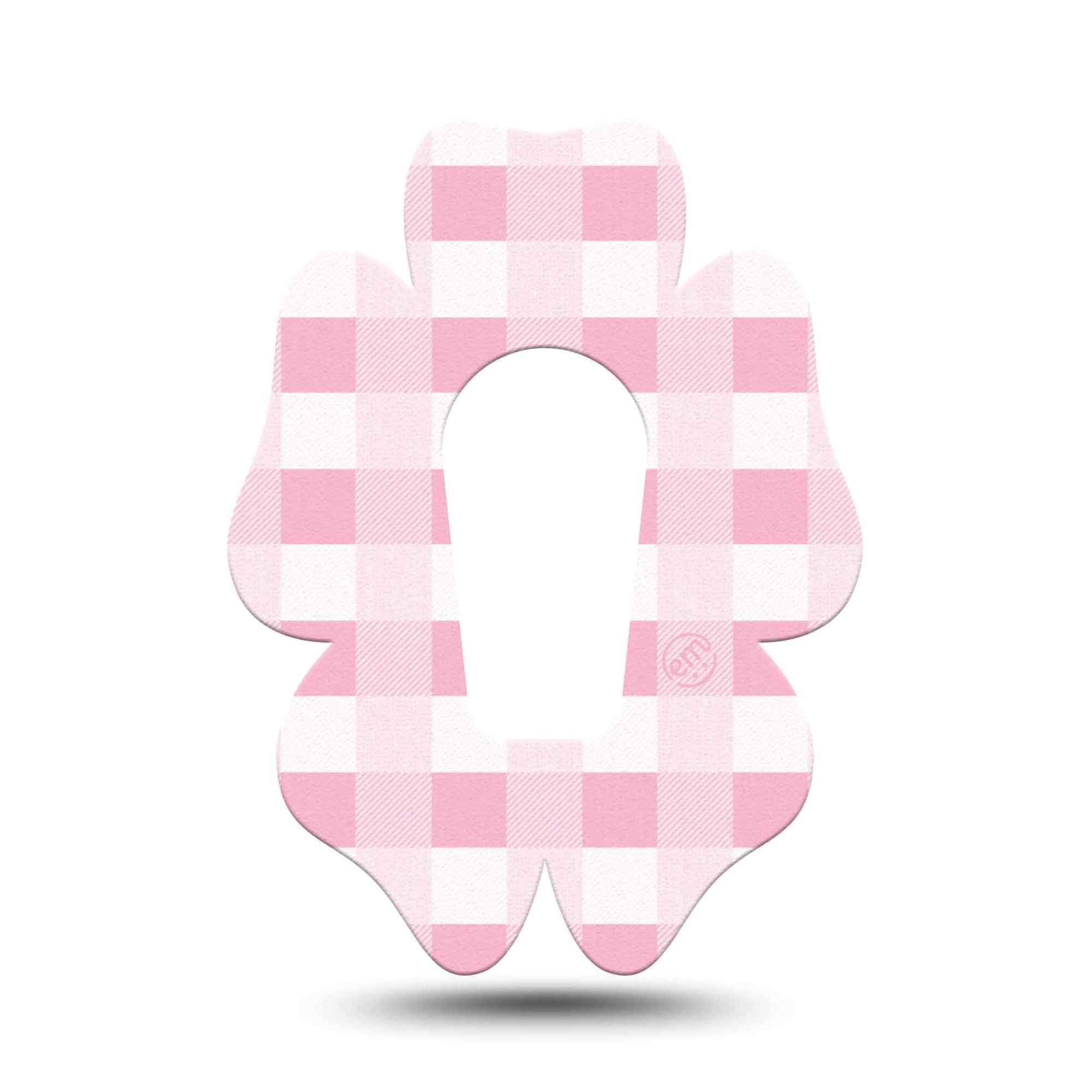 ExpressionMed Pink Gingham Dexcom G6 Flower Shape Tape Single Tape Gingham Pattern, Adhesive Patch Continuous Glucose Monitor Design