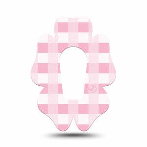 ExpressionMed Pink Gingham Dexcom G6 Flower Shape Tape Single Tape Gingham Pattern, Adhesive Patch Continuous Glucose Monitor Design