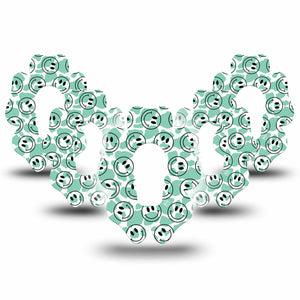 ExpressionMed Happy Cow Print Dexcom G6 Flower Shape Tape 5-Pack Tape Cheerful Bovine,  Adhesive Patch Continuous Glucose Monitor Design