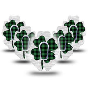 ExpressionMed Embroidered Clover Dexcom G7 Flower, 5-Pack Tape and 5-Pack Sticker, Fixing Ring Patch Continuous Glucose Monitor Design
