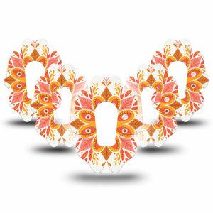 ExpressionMed Psychedelic Mandala G6 Flower 5-Pack, Digital Illustration Design, CGM Fixing Ring Tape Design