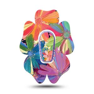 ExpressionMed Flower Song Dexcom G6 Flower Shape Single Modern Abstract art by Etta Vee Plaster Continuous Glucose Monitor Design with center sticker