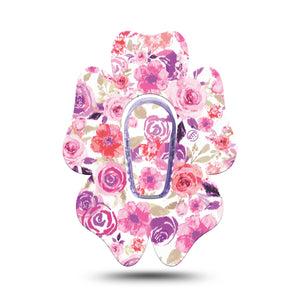 ExpressionMed Romantic Blooms Dexcom G6 Flower Shape Tape, Single Tape and Single Sticker, Flower Design Adhesive Tape CGM Design