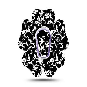 ExpressionMed Fleur de lis Dexcom G6 Flower Shape Tape Single Tape + Single Sticker goth flower stems Adhesive Patch Continuous Glucose Monitor Design