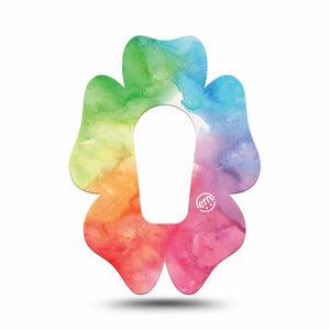 ExpressionMed Rainbow Clouds Flower Dexcom G6 Tape, Single, Colorful Smog Themed, CGM Overlay Patch Design