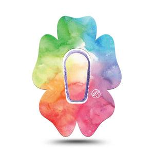 ExpressionMed Rainbow Clouds Flower Dexcom G6 Tape, Single Tape and Sticker, Colorful Smog Themed, CGM Overlay Patch Design