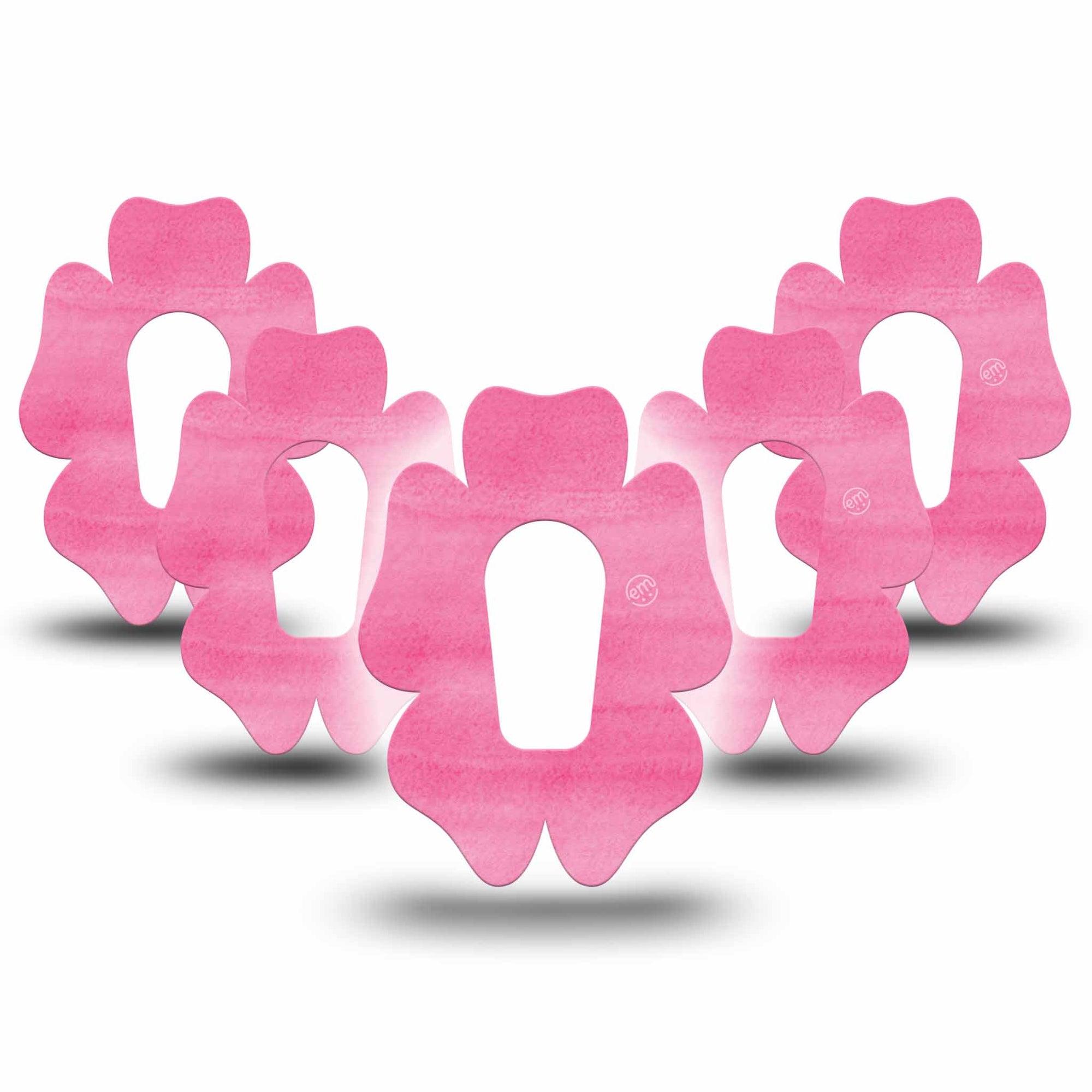 ExpressionMed Pink Horizon Flower Dexcom G6 Tape, 5-Pack, Stroked Paint Themed, CGM Adhesive Patch Design