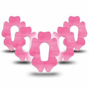 ExpressionMed Pink Horizon Flower Dexcom G6 Tape, 5-Pack, Stroked Paint Themed, CGM Adhesive Patch Design