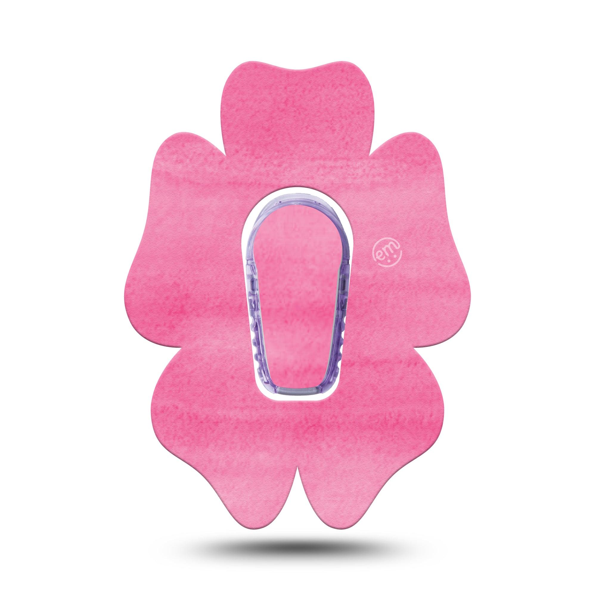 ExpressionMed Pink Horizon Flower Dexcom G6 Tape, Single Sticker and Tape, Brushed Pink Design Themed, CGM Overlay Patch Design