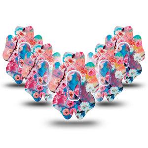 ExpressionMed Branching Out Dexcom G6 Flower Shape 5-Pack Expanding Opportunities Plaster Continuous Glucose Monitor Design with center stickers