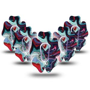 ExpressionMed Moody Marble Dexcom G6 Flower Shape Tape 5-Pack Trendy Texture Adhesive Patch Continuous Glucose Monitor Design with center stickers