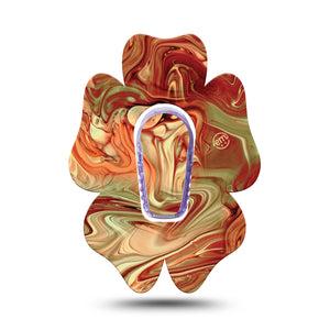 ExpressionMed Rustic Marble Dexcom G6 Flower Shape Tape Single Tape Vintage Stone Adhesive Patch Continuous Glucose Monitor Design with center sticker