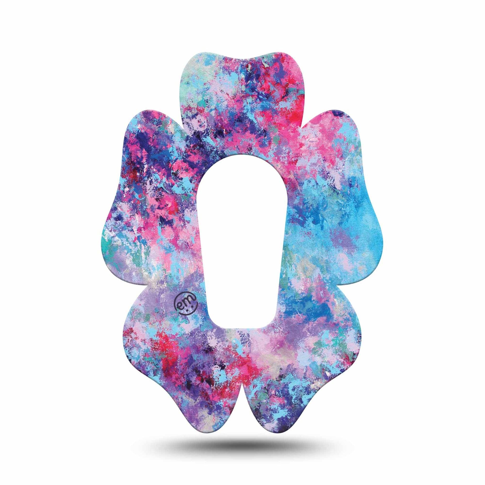 Ascendant, The Rise Flower Dexcom G6 Tape, Single, Color Splash Themed, CGM Adhesive Patch Design