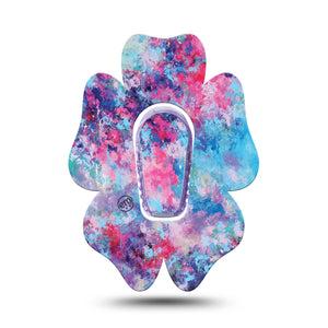 Ascendant, The Rise Flower Dexcom G6 Tape, Single Tape and Sticker, Color Splash Themed, CGM Adhesive Patch Design