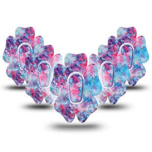 Ascendant, The Rise Flower Dexcom G7 Tape, 5-Pack Tapes and Stickers, Color Paint Splash Themed, CGM Adhesive Patch Design