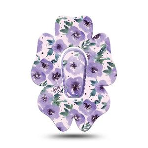 ExpressionMed Purple blooms Dexcom G6 Flower Shape Single Petal perfection Plaster Continuous Glucose Monitor Design with center sticker