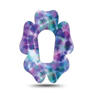 ExpressionMed Purple Tie Dye Flower Dexcom G6 Tape, Single, Summer Tie Dye Vibes Themed, Adhesive Patch Design