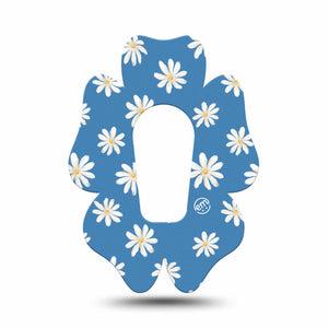 ExpressionMed Painted Daisies Flower Dexcom G6 Tape, Single, White Flowerets Themed, CGM Overlay Patch Design