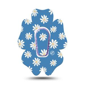 ExpressionMed Painted Daisies Dexcom G6 Flower Shape Tape Single Tape and Single Sticker Calming Florals, Adhesive Patch Continuous Glucose Monitor Design