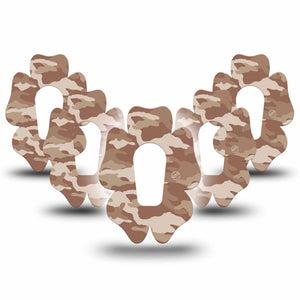 ExpressionMed Desert Camo Dexcom G6 Flower Shape Tape 5-Pack Desert Style Adhesive Patch Continuous Glucose Monitor Design