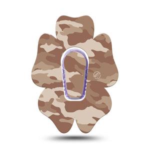 ExpressionMed Desert Camo Dexcom G6 Flower Shape Tape Single Sticker and Tape Neutral Scheme Adhesive Patch Continuous Glucose Monitor Design