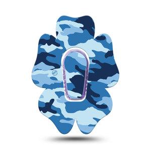 ExpressionMed Blue Camo Dexcom G6 Flower Shape Tape Single Tape and Single Sticker Cool Textures Adhesive Patch Continuous Glucose Monitor Design