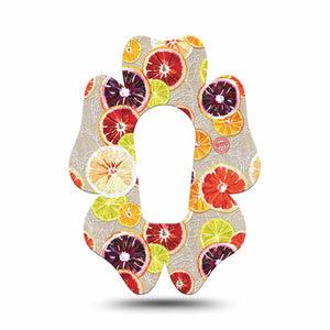ExpressMed Citrus Slices Flower Dexcom G6 Tape, Single, Sliced Fruits Themed, CGM Adhesive Patch Design
